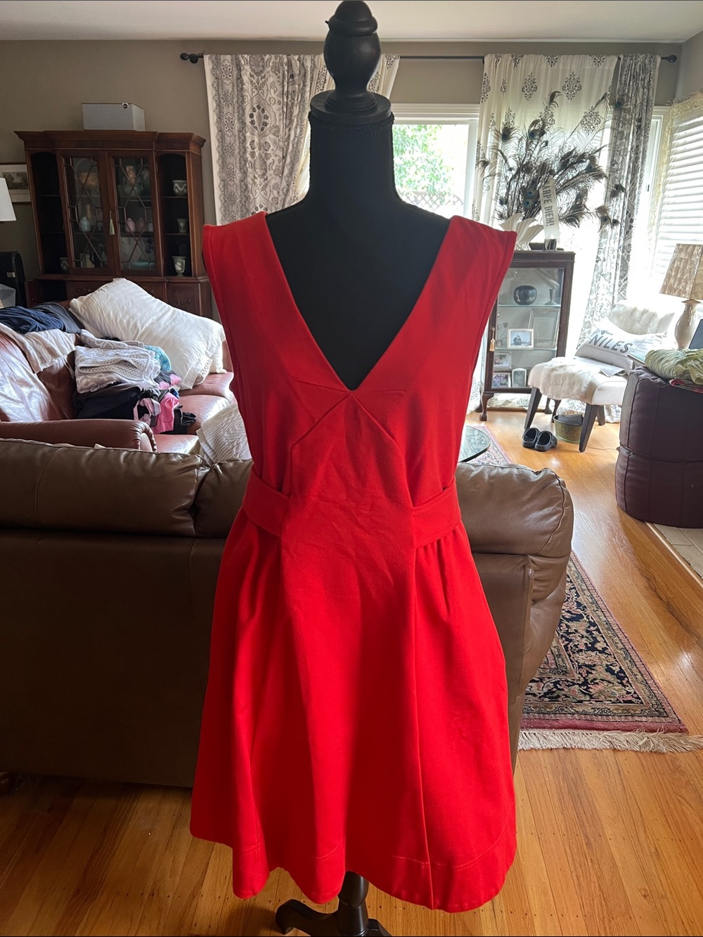 Marc By Marc Jacobs Red V-Neck Sleeveless Mini Dress